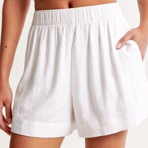 NWT Abercrombie & Fitch Linen-Blend white Pull On Shorts Size XXS